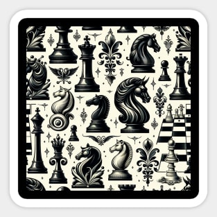 Grandmaster's Tapestry: A Chessboard Elegance Sticker